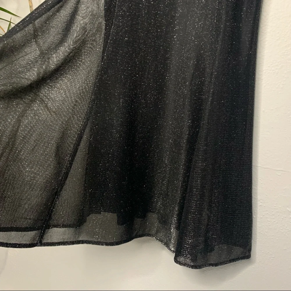 Maurices | Black/Silver Metallic Fitted Party Dress - Small - Picture 7 of 10